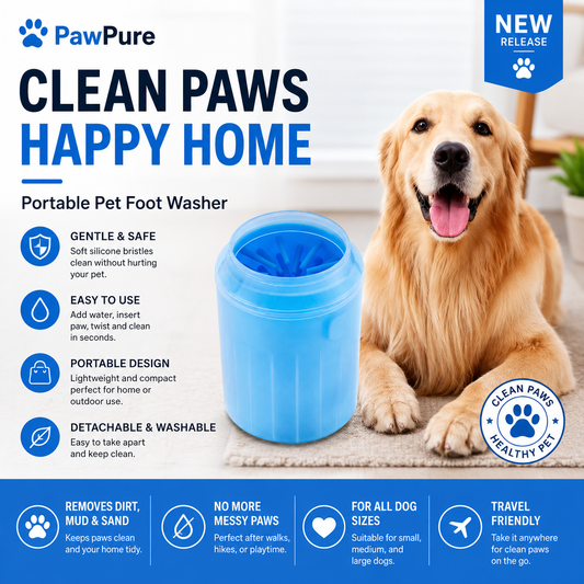 Silicone Dog Paw Cleaner Cup — Portable Foot Washer Brush for Dogs, S/M/L, 3 Colors